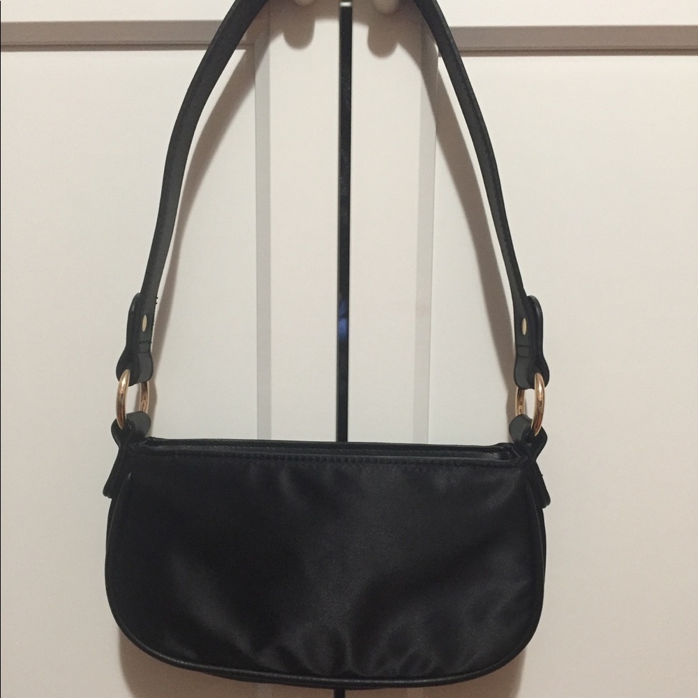 Black Nylon Baguette Bag